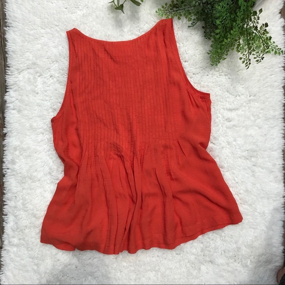 Maeve Button Down Tank Top Orange (Size 10) - Picture 4 of 6